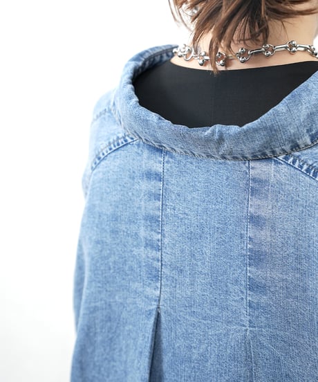 Tencel denim drawstring hem shirt