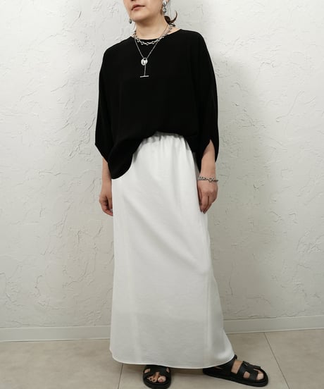 Linen blend soft flare skirt