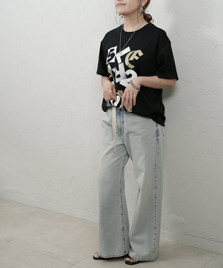 Randam foil print logo t  ラスト1点！