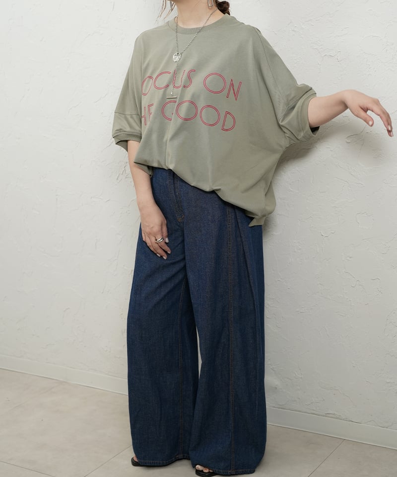 Side tuck linen denim pants【ラスト1点】 | select sho