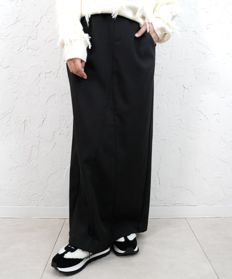 お値下げ！★新品★Lu. I-Line Skirt / Black Flower Fleece lining I line skirt【ラスト1点】 | select shop