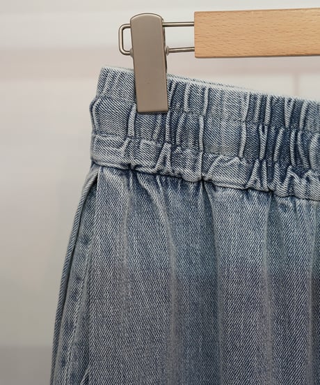 【Liren別注低身長size】　Side tuck linen wide denim pants  ラスト2点❗️
