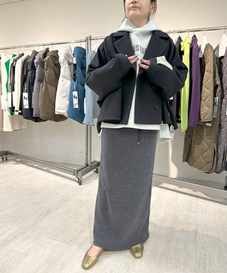 【ayane】ご予約  ニードルパンチニットショート丈コート