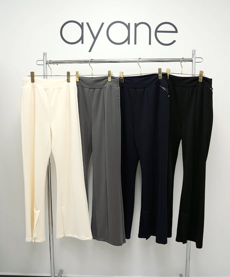 【ayene】　ご予約  ポリエステルポンチフレアパンツ
