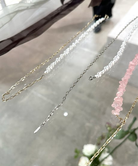 再販　Pearl linked chain necklace ラスト1点！
