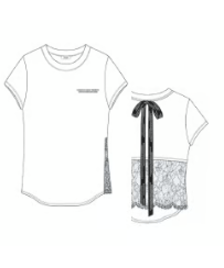 【MAISON MAVERICK】　ご予約  Back Ribbon Lace Panel T-Shirt