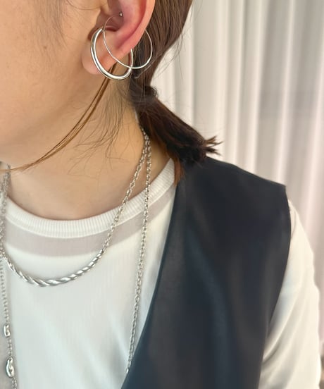 【Sea'ds mara】 Thin earcuff earring Large シルバーラスト2点