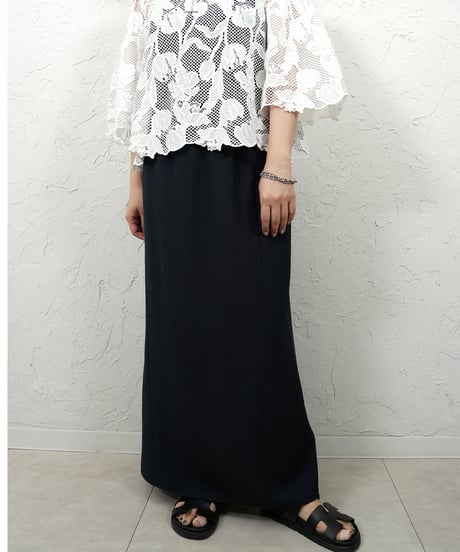Linen blend soft flare skirt