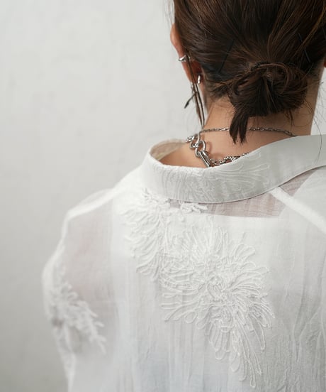Sheer embroidery shirt【ラスト2点】