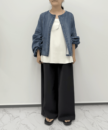 【ayane】ご予約  ダンガリーバックフリルブルゾン　　追加分