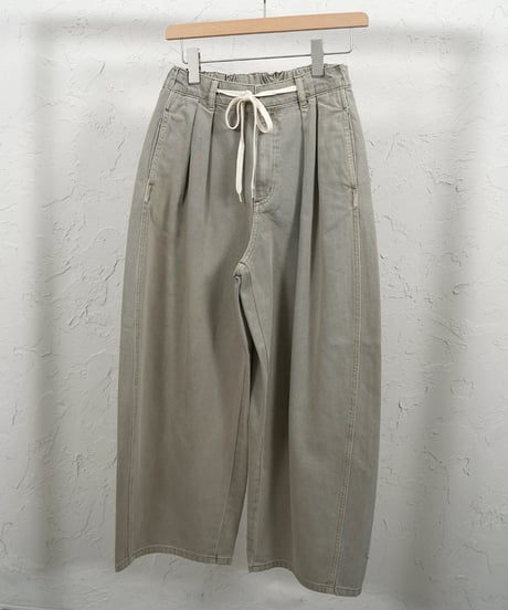 2way waist design tuck curve pants