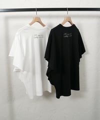 Sleeve ruffle back print T
