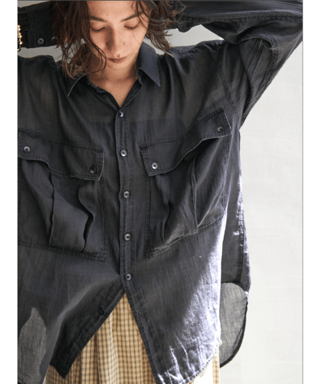Sheer denim big shirt【ラスト2点】