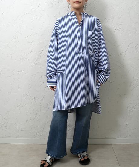 Stripe　skipper　long shirt