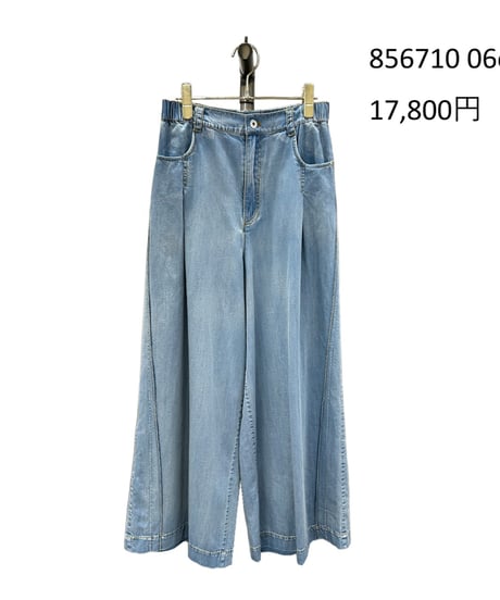 【ayene】　ご予約  ダンガリーサイドガセットワイドパンツ