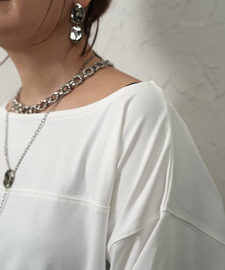Boat neck　long tee