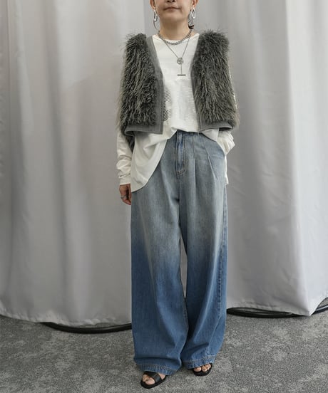 【CYAN TOKYO×Liren別注size】 Gradation Wide Denim Pants