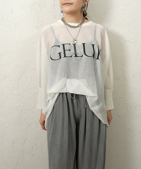 Logo sheer dolman knit 【Whiteラスト2点】