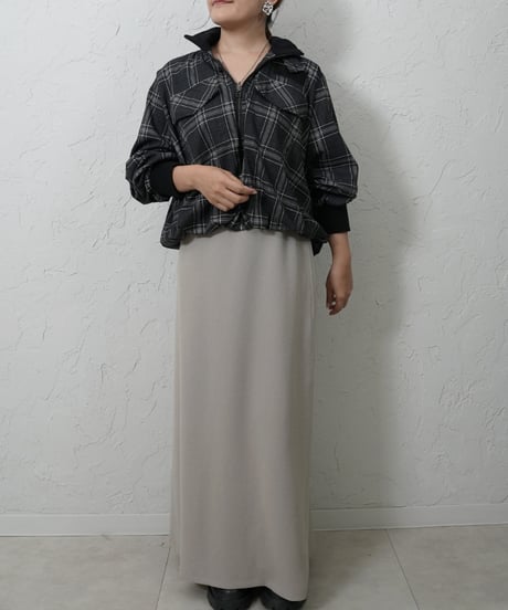 Stretch georgette back flare skirt ラスト1点
