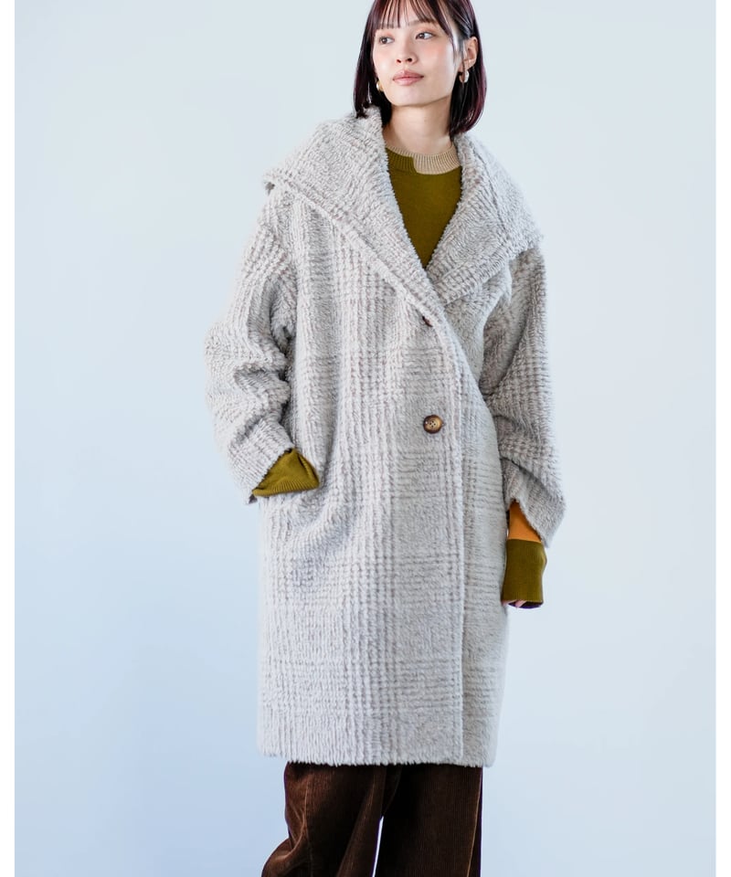 Lallia Mu】 ご予約 ビッグカラーチェックコート | select shop Liren
