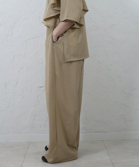 Stretch　georgette relaxpants【beigeラスト1点】