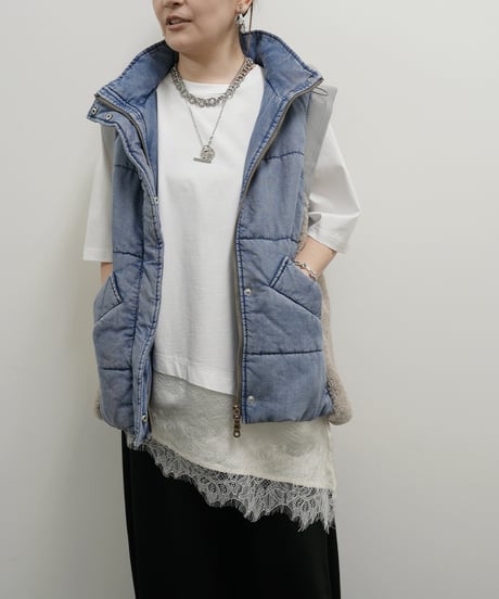 【CYNICAL】ご予約  デニム×ボア中綿ベスト