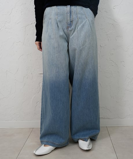 【CYAN TOKYO×Liren別注size】 Gradation Wide Denim Pants
