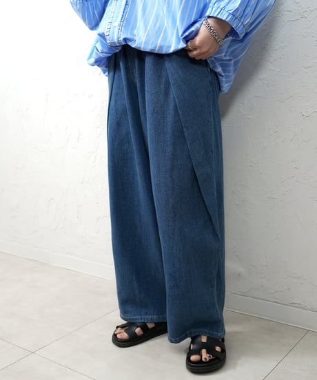 CYAN tokyo×Liren別注size Over tuck linen denim pants
