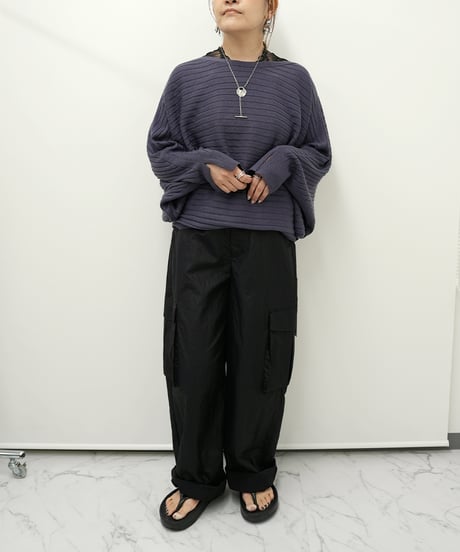 【ayene】　ご予約  横編みドルマンプルオーバーニット