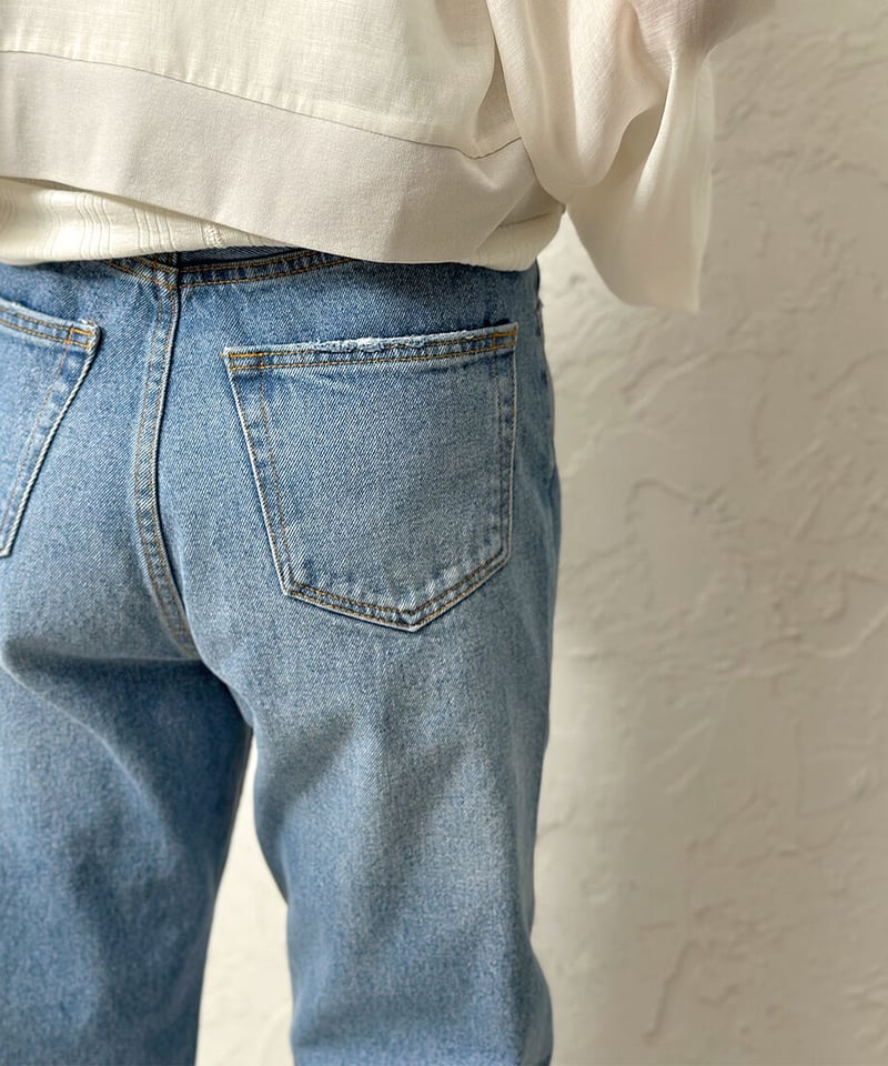 DAMAGED DENIM PANTS | select shop Liren