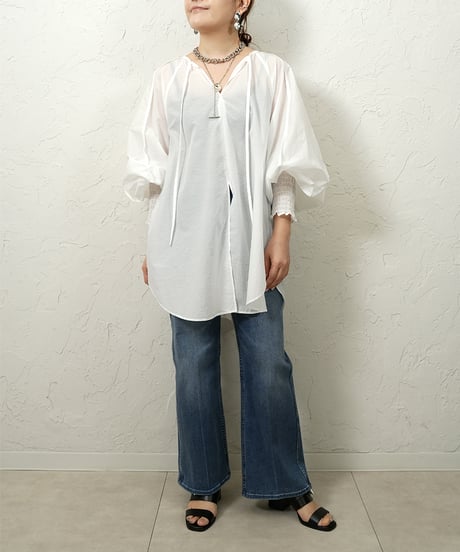 Shirring cuffs　tunic shirt【ラスト2点】