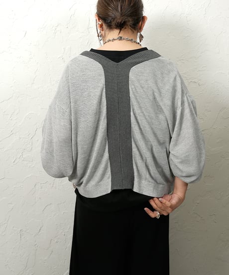 Color scheme zip knit cardigan