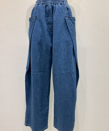 CYAN tokyo×Liren別注size Over tuck linen denim pants