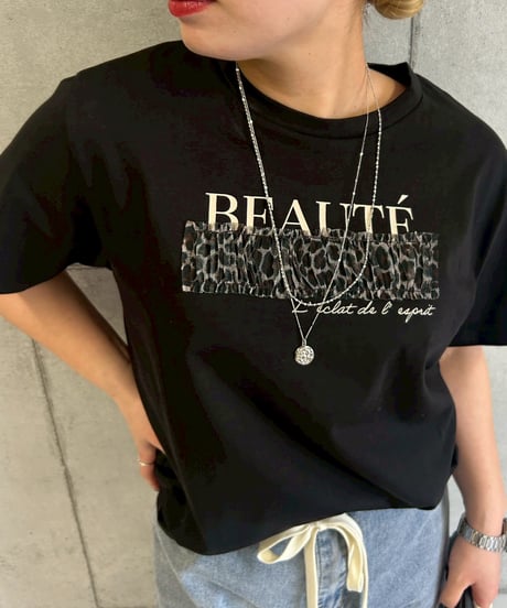 【ROSIEE】　ご予約  レオパードチュール重ねTシャツ