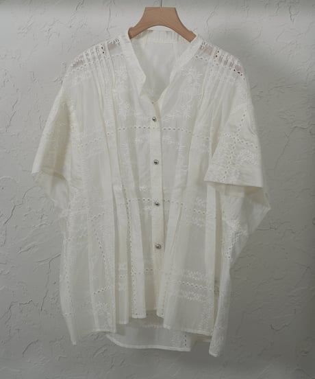 Tuck waist race blouse