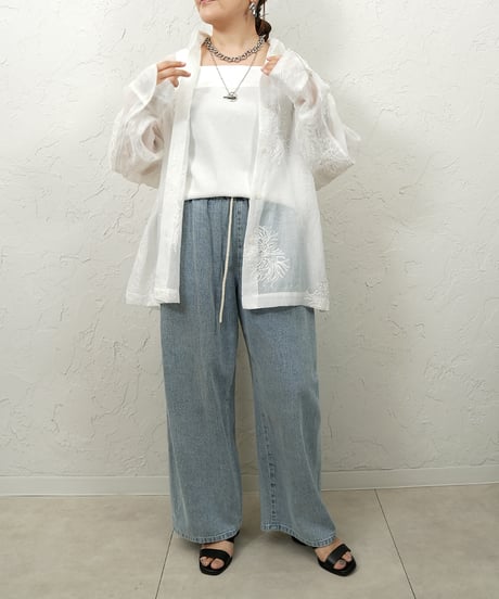 Sheer embroidery shirt【ラスト2点】