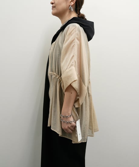 ZIP sheer flare cardigan