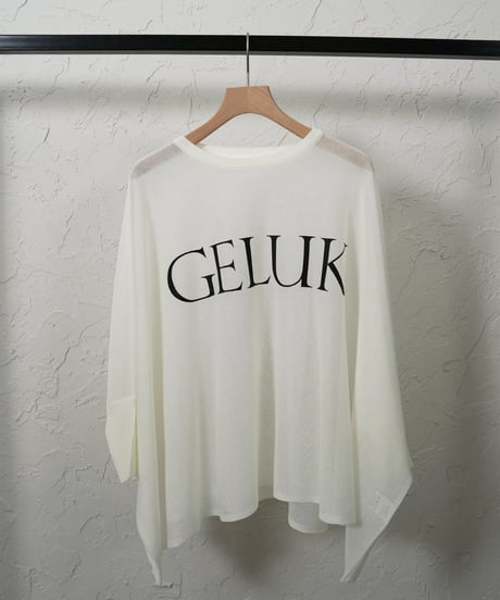 Logo sheer dolman knit 【Whiteラスト2点】