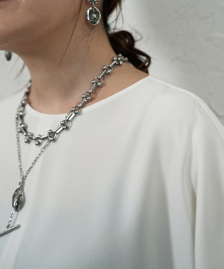 Georgette　poncho　blouse【Charcoalラスト1点】