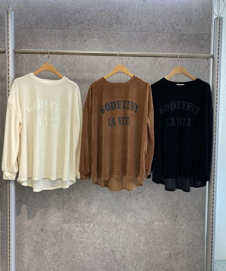 Logo  print velor　TOPS【ラスト1点】