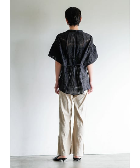 Tuck waist race blouse