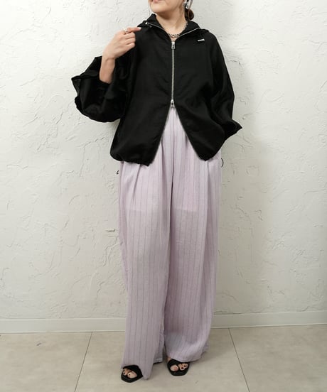 Linen blend frill foodie blouson
