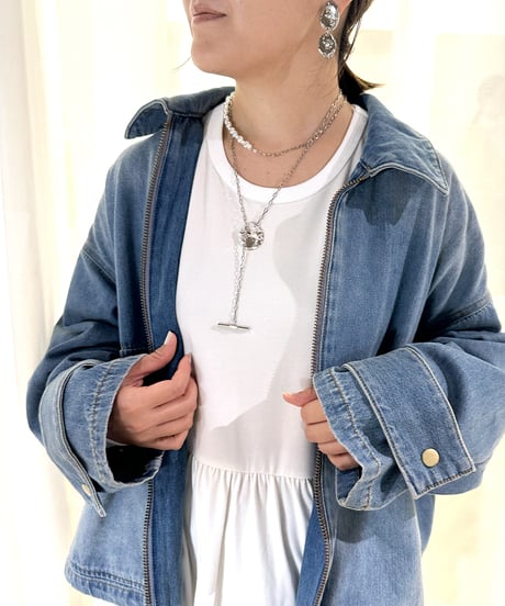 再販　Pearl linked chain necklace ラスト1点！