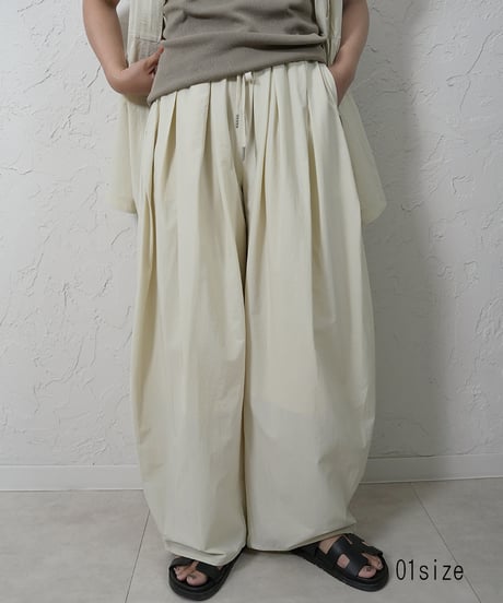 Stretch  nylon tuckpants　【ラスト1点】