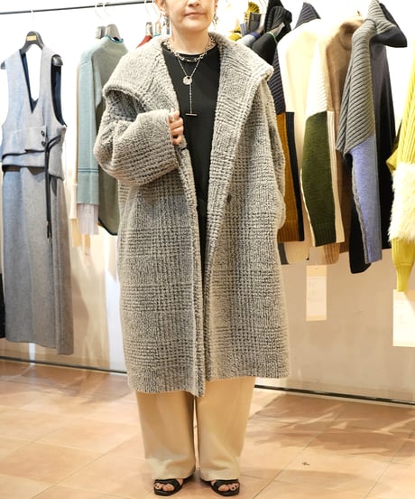 【Lallia Mu】　ご予約  ビッグカラーチェックコート