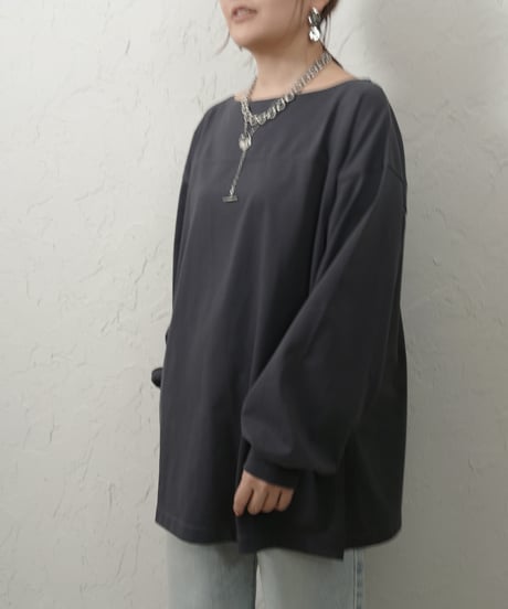 Boat neck　long tee