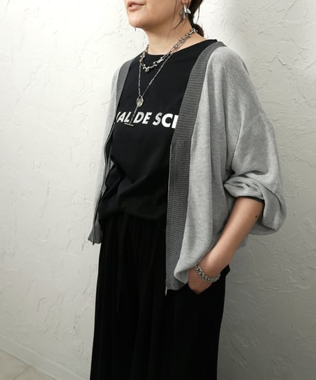 Color scheme zip knit cardigan