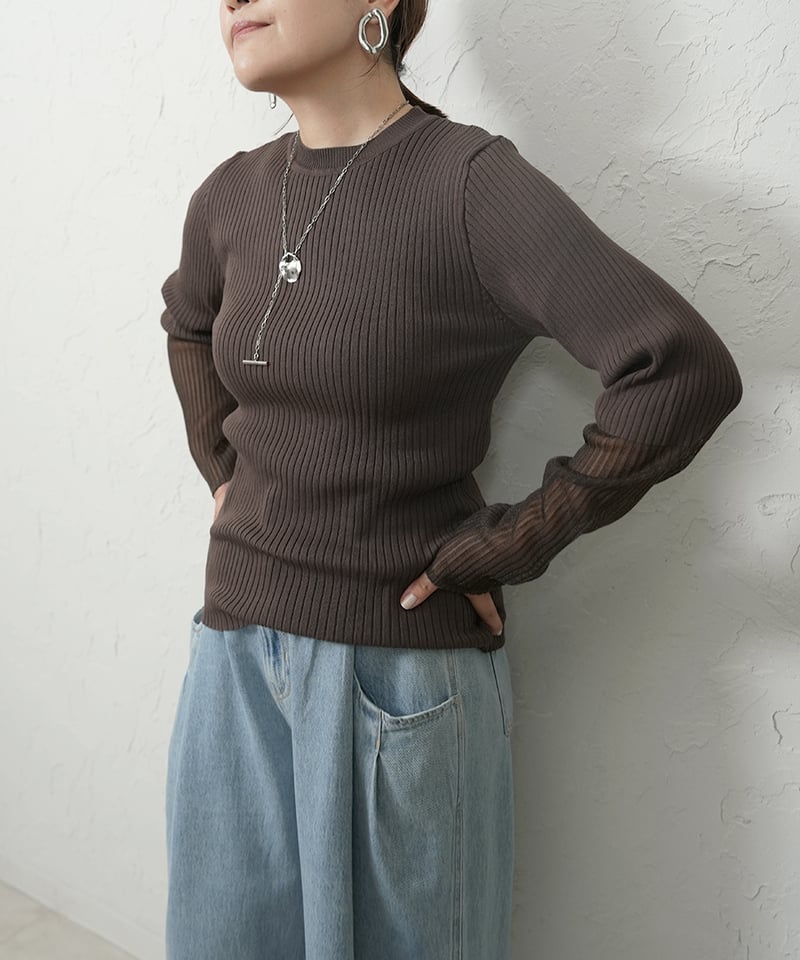 トップス RITAN SHEER RIB KNIT RITAN tシャツ 「RITAN/リタン」Sheer Rib Knit/シアー