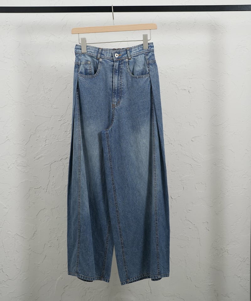 Side tuck linen denim pants【ラスト1点】 | select sho