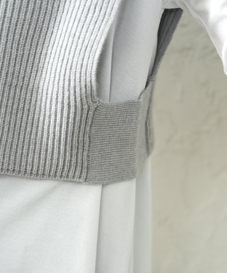 Knit vest×shirt